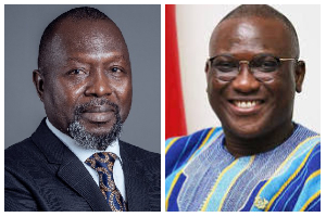 A photo collage of Dr Dominic Ayini and Alhassan Sulemana Tampuli