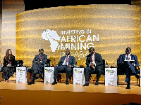 Emmanuel Armah-Kofi Buah (M) at the 32nd Africa Mining Indaba in Cape Town