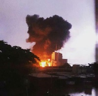The explosion at the Goil filling station