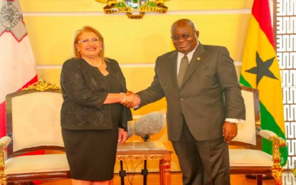 President Akufo-Addo and President of Malta, Her Excellency Marie-Louise Coleiro Preca