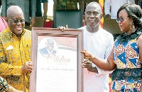 President Nana Addo Dankwa Akufo-Addo receiving a citation