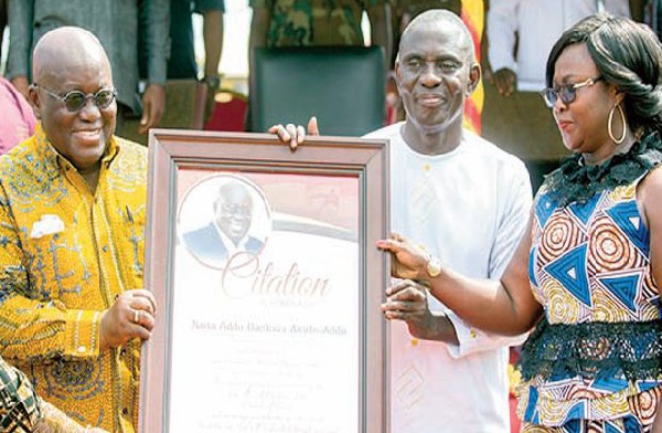 President Nana Addo Dankwa Akufo-Addo receiving a citation
