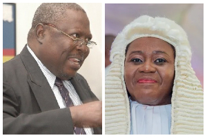 Former Special Prosecutor Martin Amidu (L) and former Chief Justice Gertrude Araba Torkornoo (R)