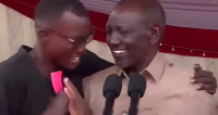 A man managed to briefly embrace President William Ruto