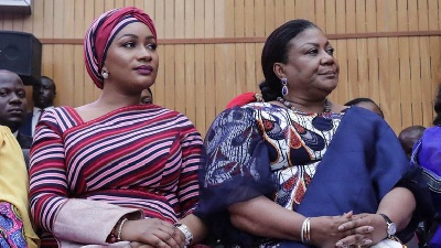 1st Lady Rebecca Akufo-Addo (R) with 2nd Lady Samira Bawumia