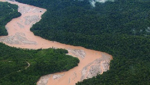 Galamsey River Destroyed