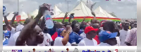 Napo's supporters chanting his name during the Kumasi airport reopening