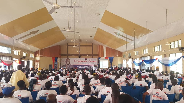 Some of the NPP supporters gathered at the event grounds