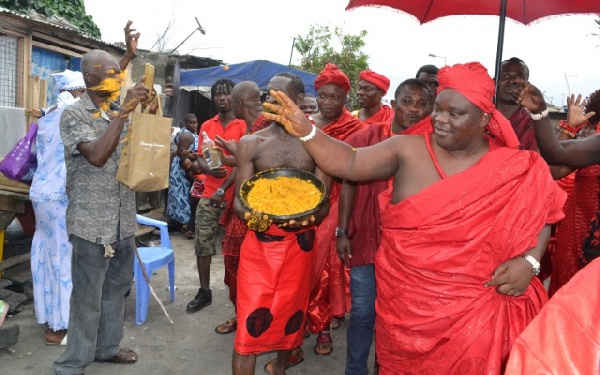 Sprinkling of kpokpoi during the festive occasion is an ancient Ga tradition