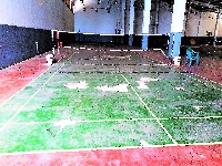 A neglected tennis court