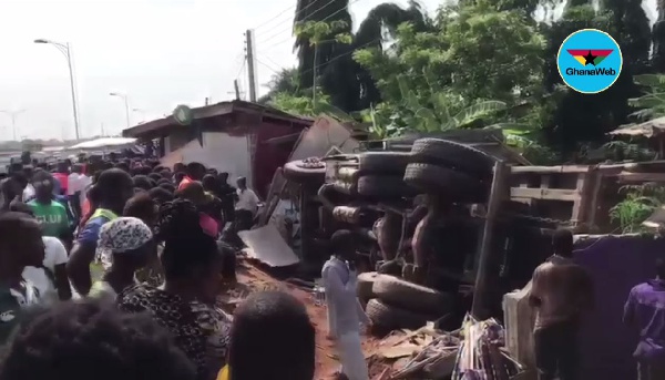 File Photo : A truck involved in an accident