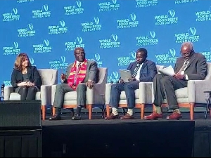 Eric Opoku (second from R) speaking at the event Eric Opoku (second from R) speaking at the event