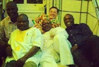 John Mahama pictured in bed with Andrew Solomon and others