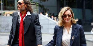 Russell Brand and his wife Laura have been attending the case at Southwark Crown Court in London