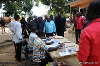 Akufo-Addo at the Bafoso Education Office Polling Station in Ejisu Constituency