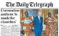 The paper used a photo of King Charles III with Otumfuo and Lady Julia