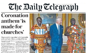 The paper used a photo of King Charles III with Otumfuo and Lady Julia