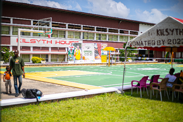 A photo of the new basketball court at Aburi Girls SHS