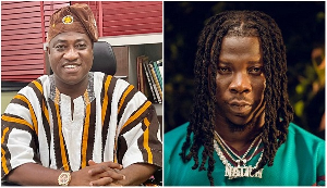 Dr Ibrahim Murtala Mohammed is a late Ghanaian politician (L) and dancehall musician, Stonebwoy (R)