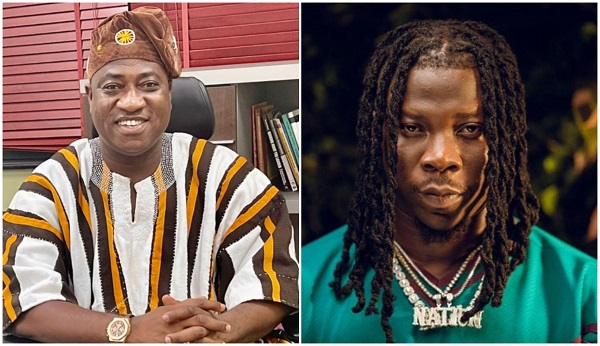 Dr Ibrahim Murtala Mohammed is a late Ghanaian politician (L) and dancehall musician, Stonebwoy (R)