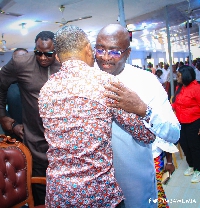 Dr Mahamudu Bawumia embraces Reverend Owusu Bempah during the visit