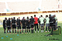 Ghana held its first team training in Accra ahead of Thursday's clash