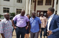 From left: Ibrahim Mahama,  Appiah Stadium and Charles Zwennes leaving the court room on Monday