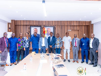 John Jinapor in a group photograph with members of EMOP
