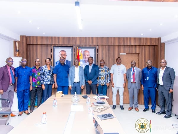 John Jinapor in a group photograph with members of EMOP