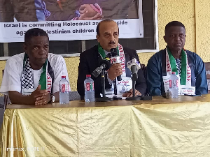Kwesi Pratt (L) stated that the ongoing situation in Palestine is occupation and genocide