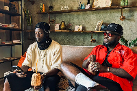Ghanaian rapper M.anifest(R) and AratheJay(L)