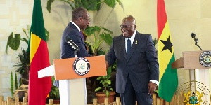 President Akufo-Addo with President of Benin, Patrice Athanase Talon