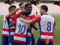 Clifford Aboagye celebrate with team mates