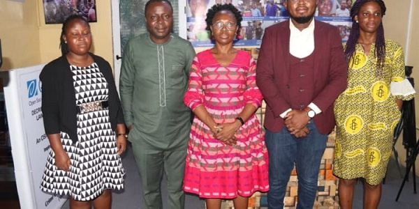 The Executive Director, CCF, Ibrahim Oppong Kwarteng in a group picture with the team from Amnesty I