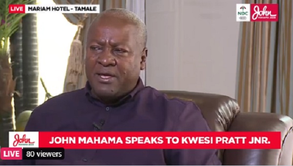 LIVESTREAMED: Mahama speaks to Kwesi Pratt