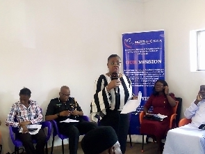 Nana Yamfoah Amua Sekyi, Director, Public Education, CHRAJ addressing the chiefs)