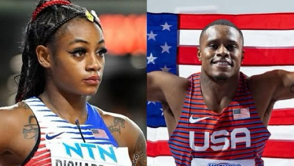 Richardson (L) allegedly assaulted her boyfriend Christian Coleman (R)