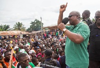 Former President John Mahama addressed party supporters on Saturday