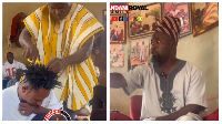 The chief (R) ordered for the young man's hair to be trimmed while mediating a dispute