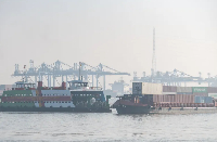 Ferries transport vehicles and cargo at Cat Lai Port on April 6, 2026 in Ho Chi Minh City, Vietnam