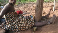 File photo; A man chained at a prayer camp.