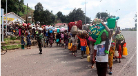 Congolese refugees cross the Bunagana border into Uganda