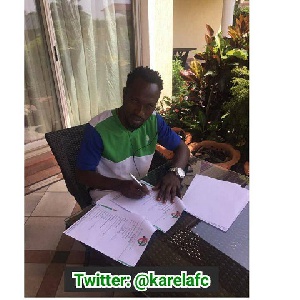 The striker who has been training with Karela FC for about two months now, signs on a two year deal