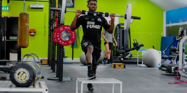 Christian Atsu has been working out at the gym