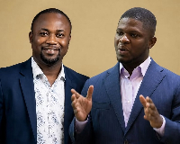 Former Suame Municipal Chief Executive, Maxwell Ofosu Boakye (L) and GoldBod CEO, Sammy Gyamfi (R)