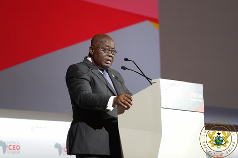 President Akufo-Addo speaking at the 6th Africa CEO Forum