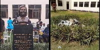 Photo collage of before and after images of the statue