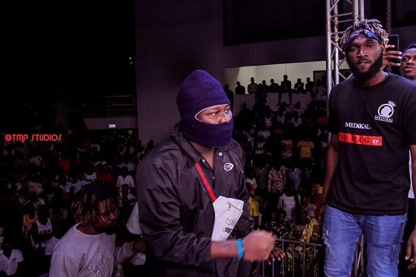 Rapper Medikal and Macassio at the Bukom Boxing Arena