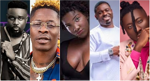 (L to R): Sarkodie, Shatta Wale, Ebony, Nacee, and Amerado have sold some of their catalogues