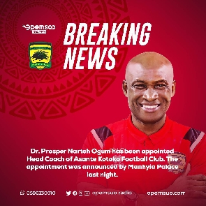 Asante Kotoko new coach, Prosper Narteh Ogum